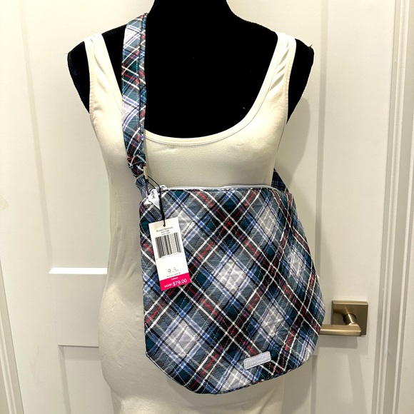 Vera Bradley Handbags - Vera Bradley Plaid Crossbody Bag - Blue and Red